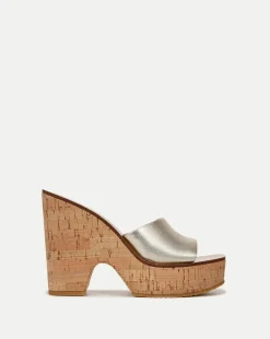 Paulita Metallic Wedge Sandal>Veronica Beard Outlet