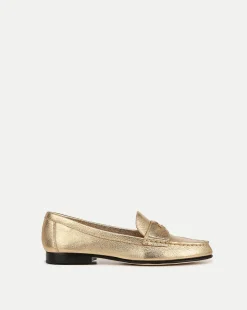 Penny Metallic Leather Loafer in>Veronica Beard Sale