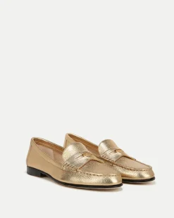 Penny Metallic Leather Loafer in>Veronica Beard Sale