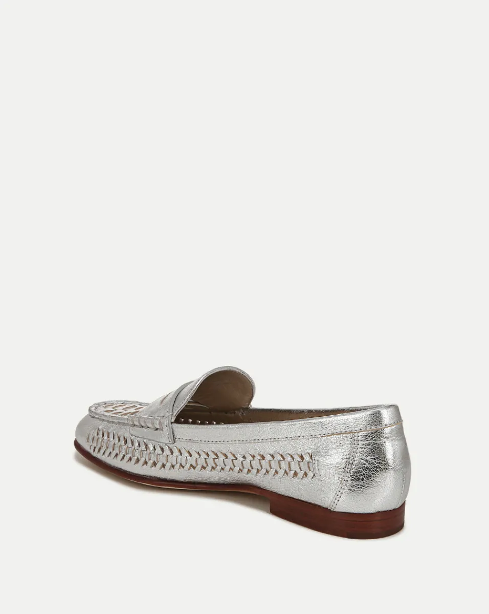 Penny Woven Metallic Leather Loafer>Veronica Beard Sale