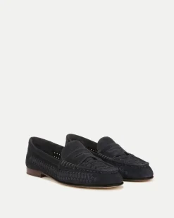 Penny Woven Suede Loafer>Veronica Beard Clearance