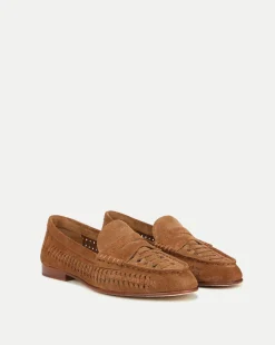 Penny Woven Suede Loafer>Veronica Beard New
