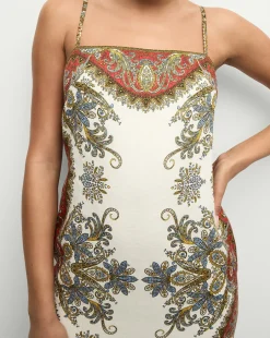 Petra Linen Maxi Dress in Cream & Red>Veronica Beard Best