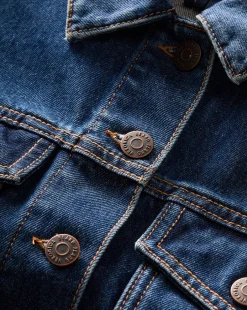 Phila Cropped Denim Jacket in Blue Denim><noscript><img width=