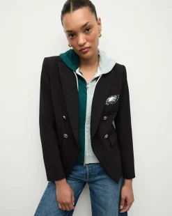 Philadelphia Eagles Dickey Jacket in Black/Silver>Veronica Beard Best