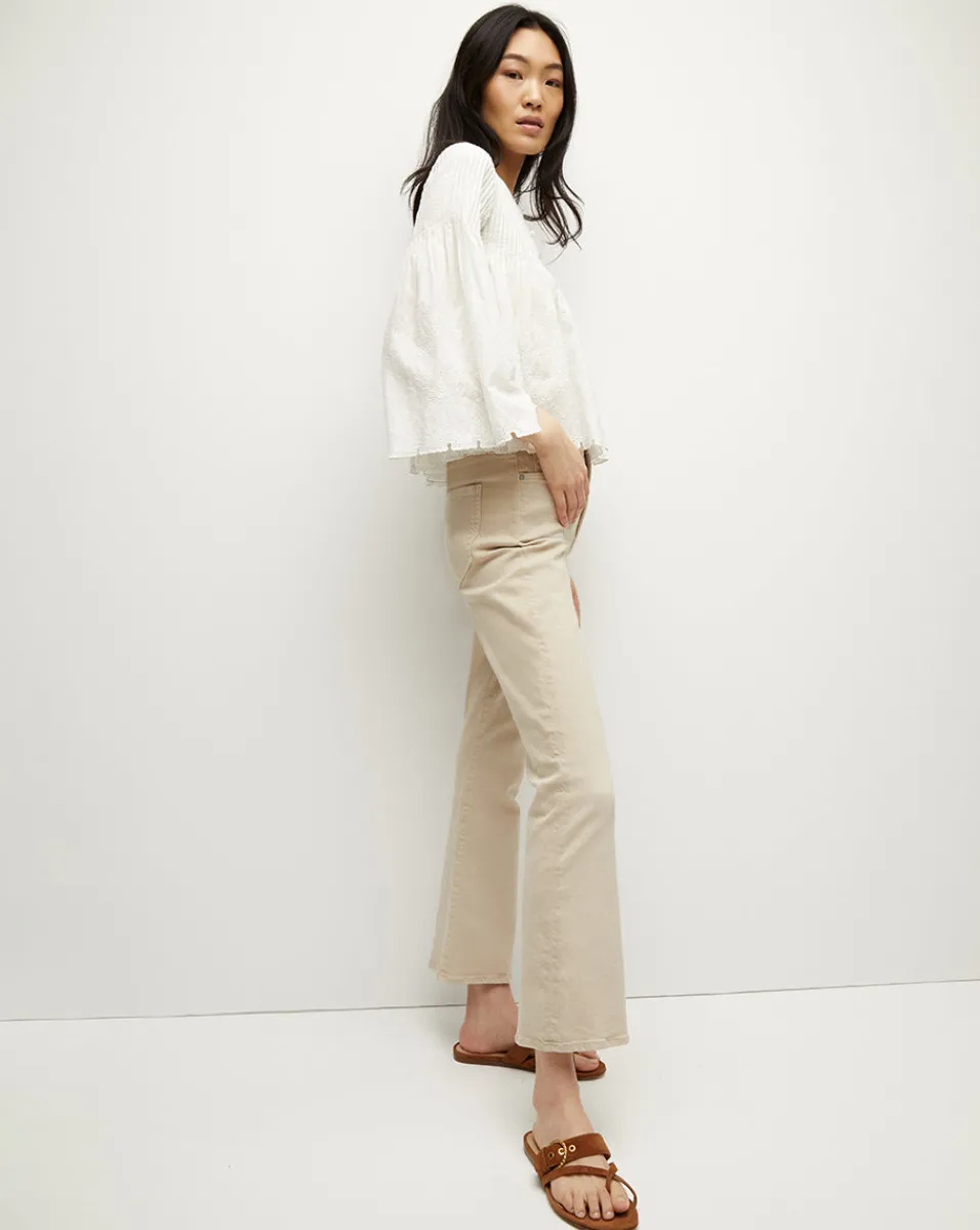 Quimby Bell-Sleeve Cotton Peplum Top>Veronica Beard Clearance