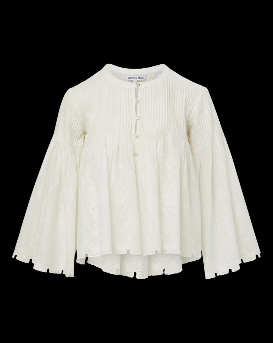 Quimby Bell-Sleeve Cotton Peplum Top>Veronica Beard Clearance