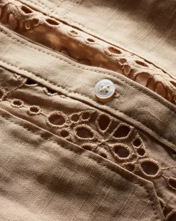 Rafaela Cotton Eyelet Shirtdress in Stone Khaki><noscript><img width=