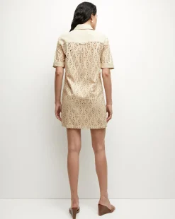 Rafaela Cotton Eyelet Shirtdress in Stone Khaki><noscript><img width=