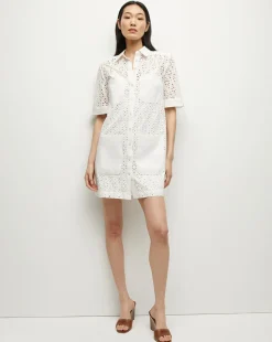 Rafaela Cotton Eyelet Shirtdress in>Veronica Beard Discount