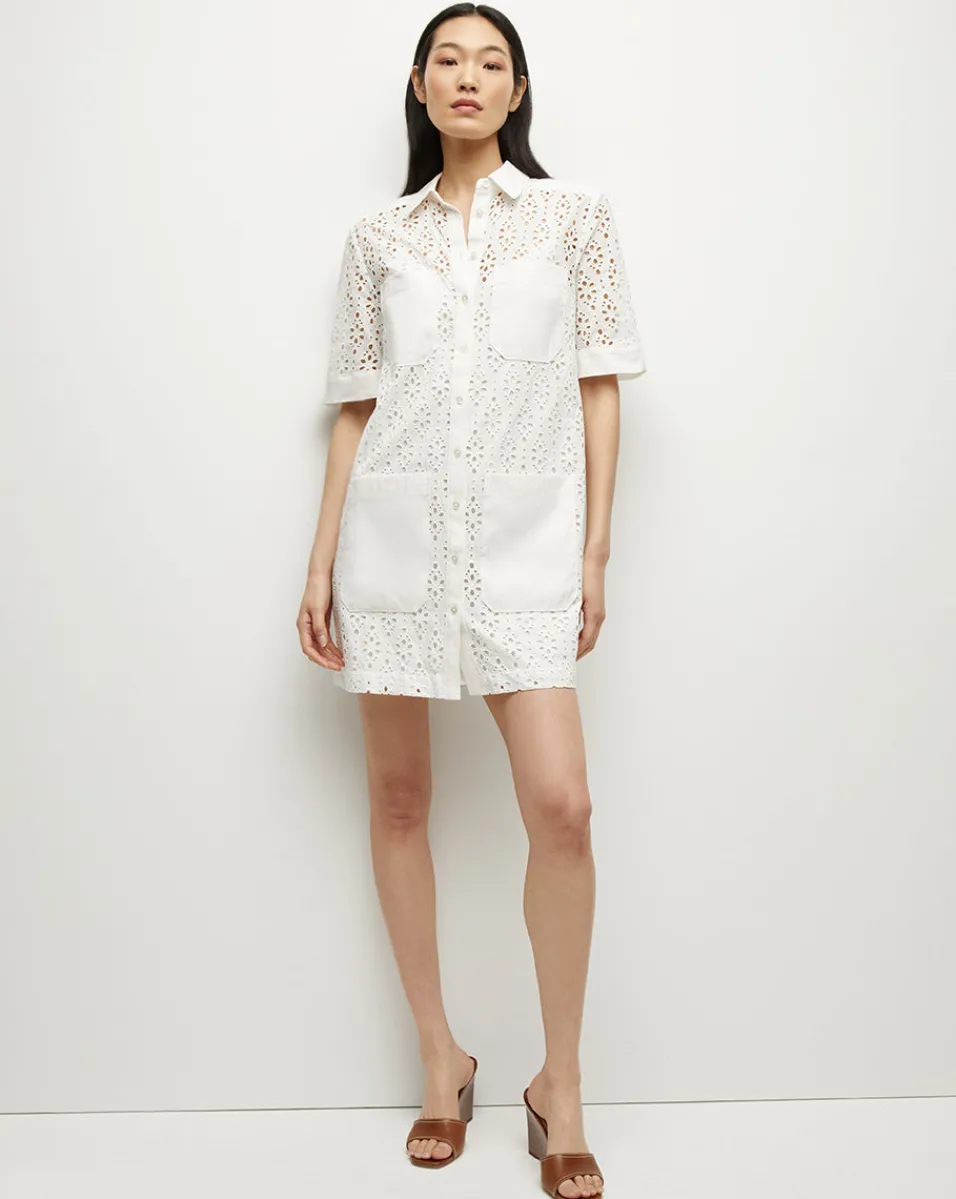 Rafaela Cotton Eyelet Shirtdress in>Veronica Beard Discount