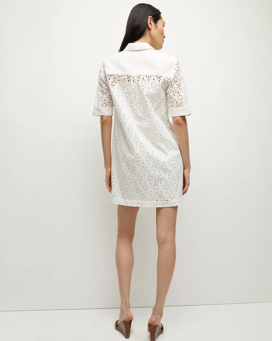 Rafaela Cotton Eyelet Shirtdress in>Veronica Beard Discount