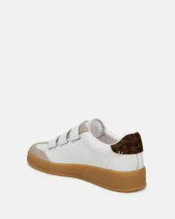 Reagan Velcro Sneaker in White & Leopard><noscript><img width=