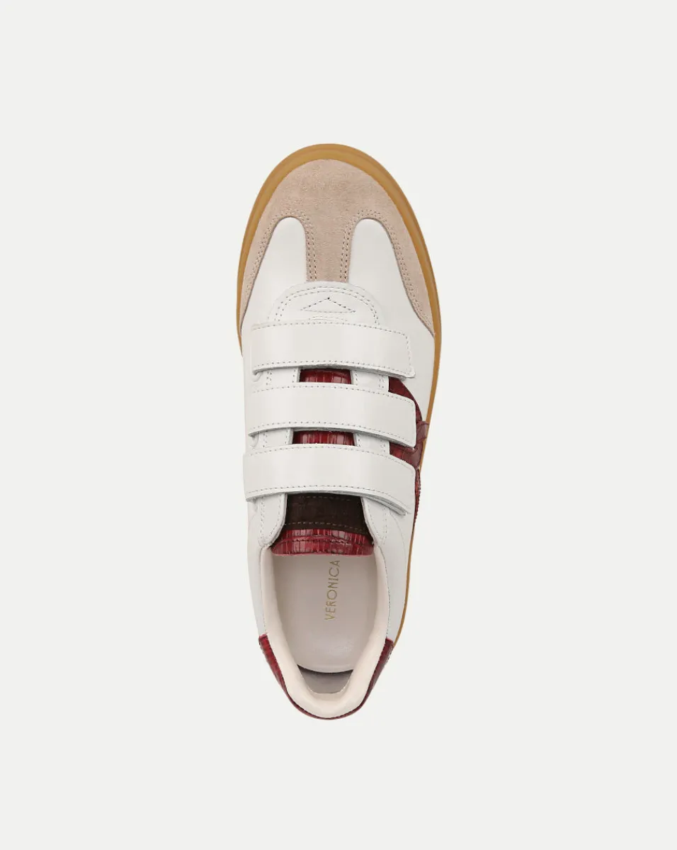 Reagan Velcro Sneaker in White & Red>Veronica Beard Hot