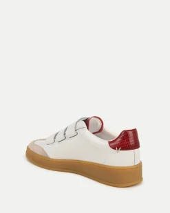 Reagan Velcro Sneaker in White & Red><noscript><img width=