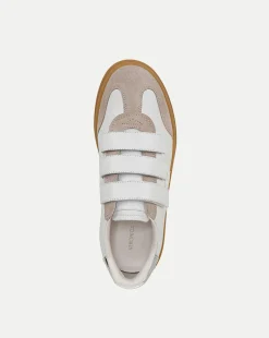 Reagan Velcro Sneakers in White & Silver><noscript><img width=