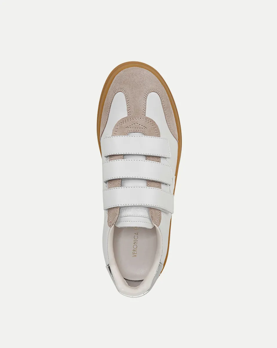 Reagan Velcro Sneakers in White & Silver>Veronica Beard Clearance