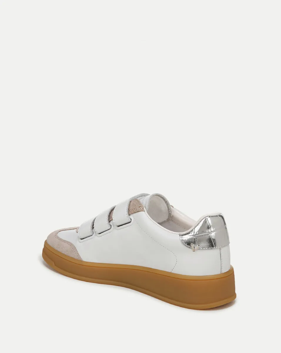 Reagan Velcro Sneakers in White & Silver>Veronica Beard Clearance