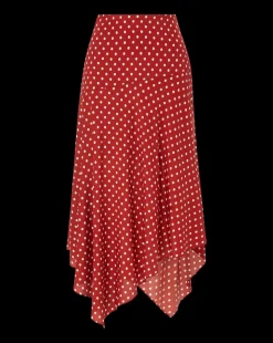 Rosemary Polka-Dot Skirt in Brick Red/Ecru><noscript><img width=