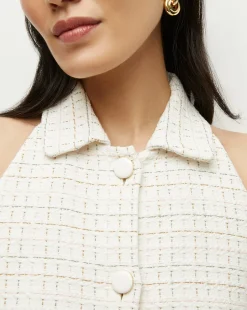 Roxanne Tweed Dress in Ivory Multi><noscript><img width=