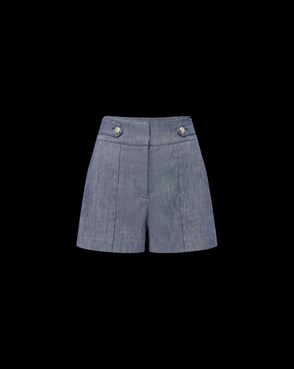 Runo Linen Short in Blue Melange>Veronica Beard Outlet