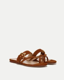 Salva Suede Crisscross Sandal in>Veronica Beard