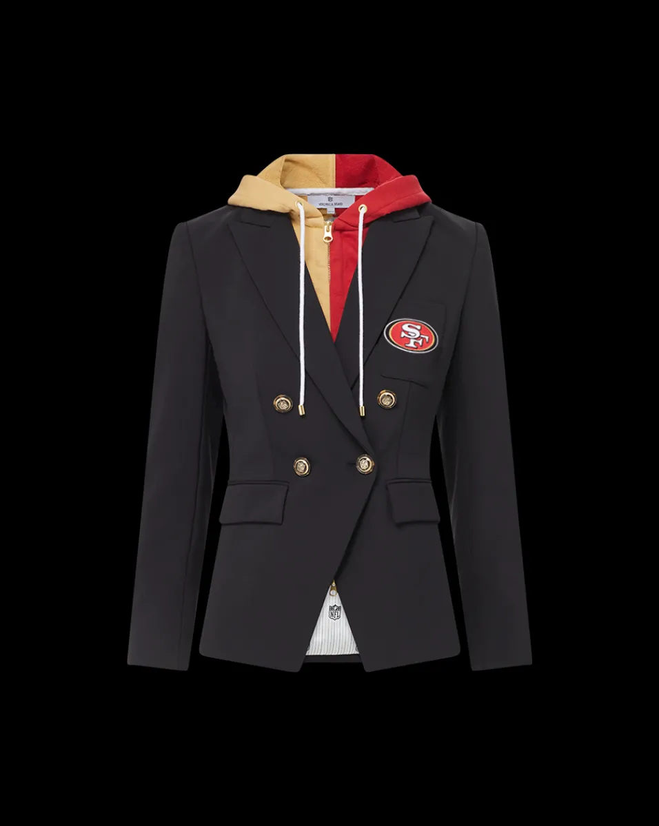 San Francisco 49ers Dickey Jacket in Black/Gold>Veronica Beard