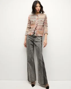 Sariyah Knit Jacket in Red Multi>Veronica Beard Hot