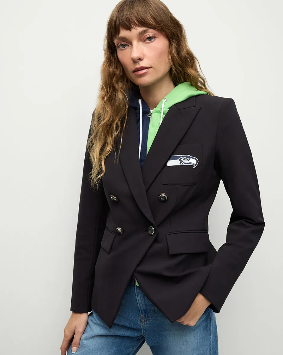 Seattle Seahawks Dickey Jacket in Navy/Silver>Veronica Beard Outlet