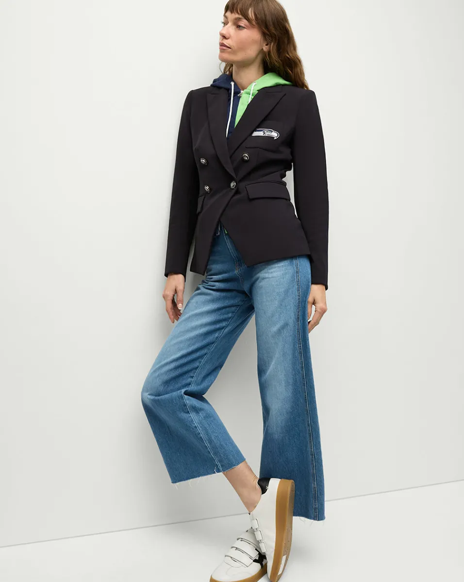 Seattle Seahawks Dickey Jacket in Navy/Silver>Veronica Beard Outlet