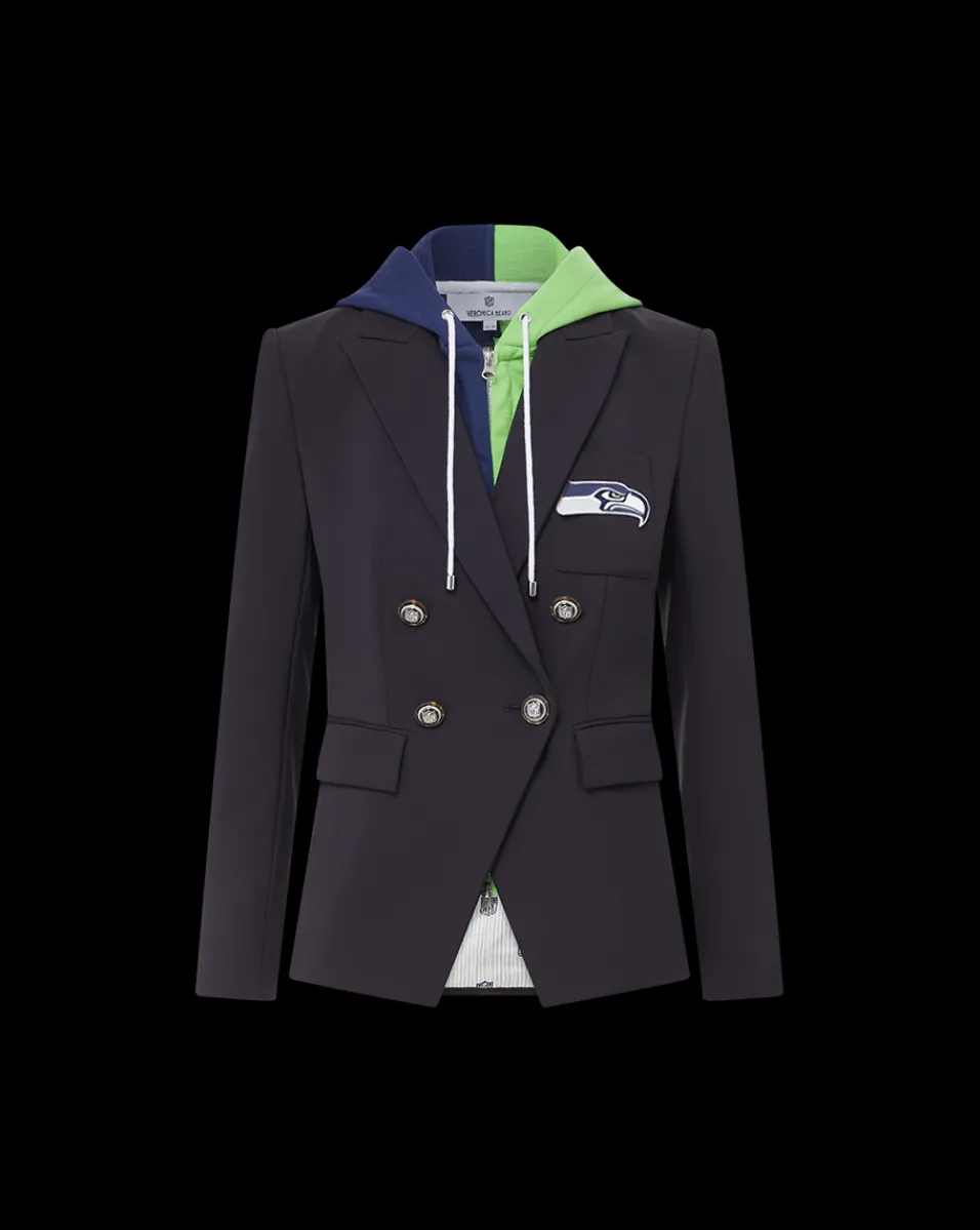 Seattle Seahawks Dickey Jacket in Navy/Silver>Veronica Beard Outlet