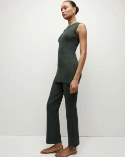 Semma Rib-Knit Tank in Forest Green><noscript><img width=