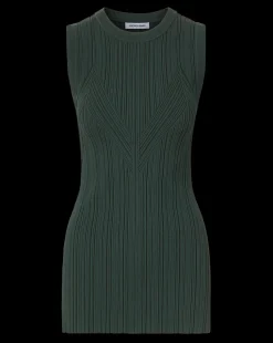Semma Rib-Knit Tank in Forest Green><noscript><img width=