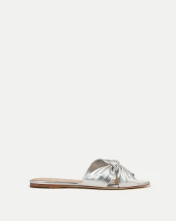 Seraphina Metallic Leather Twist Sandal in>Veronica Beard New