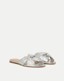 Seraphina Metallic Leather Twist Sandal in>Veronica Beard New