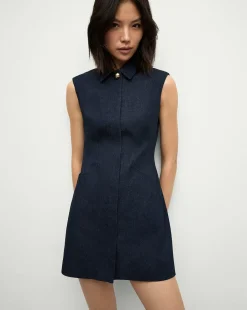 Serina Denim Dress in Dark Oxford>Veronica Beard Clearance