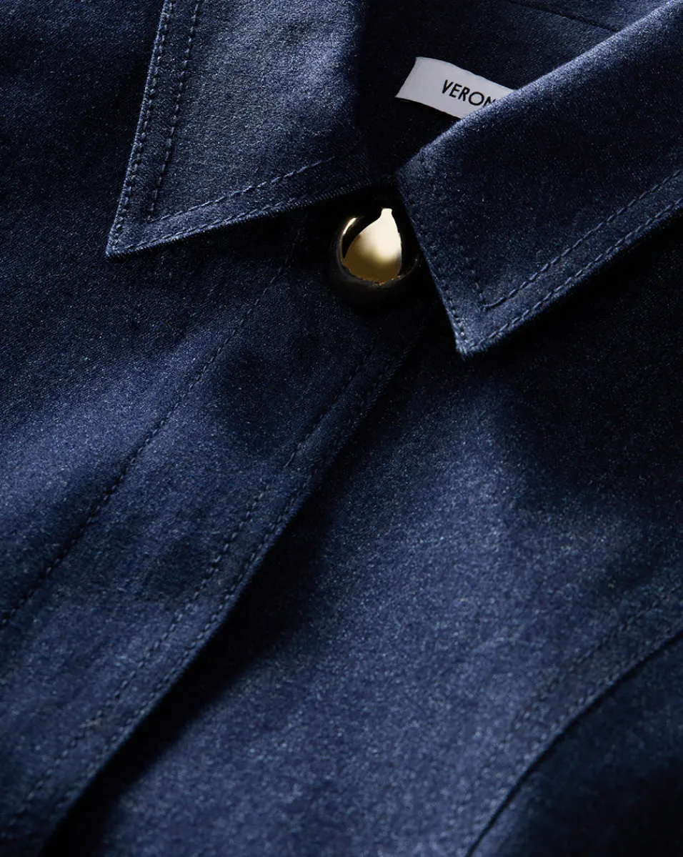 Serina Denim Dress in Dark Oxford>Veronica Beard Clearance