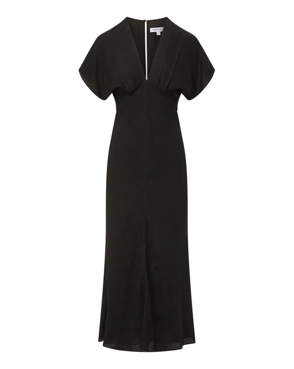 Seymour Short-Sleeve Silk Midi Dress>Veronica Beard Sale