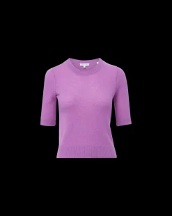 Shana Short Sleeve Cashmere Sweater in Lilac><noscript><img width=