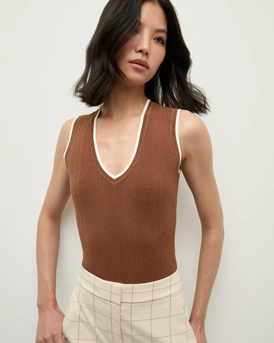 Sid Sleeveless Pullover in Deep Ochre>Veronica Beard New