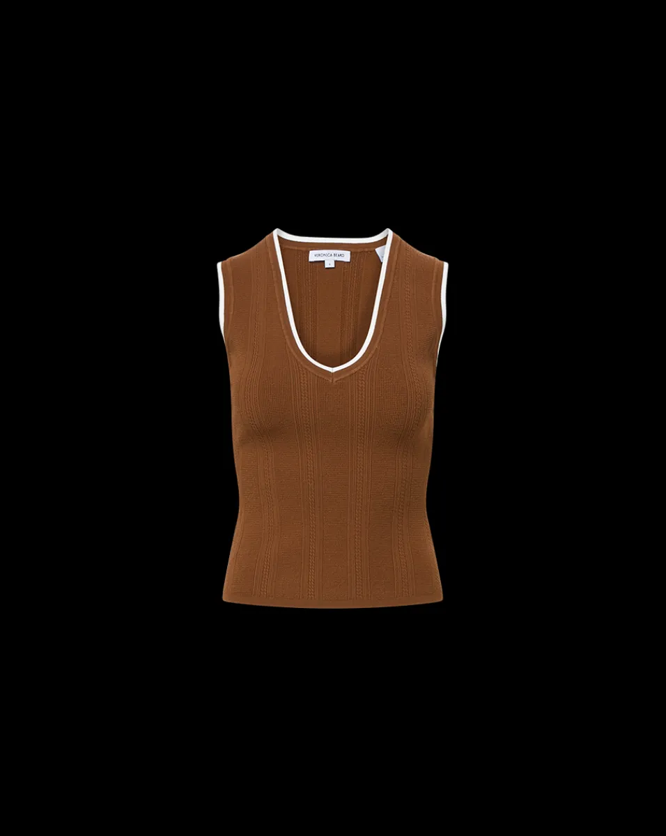 Sid Sleeveless Pullover in Deep Ochre>Veronica Beard New