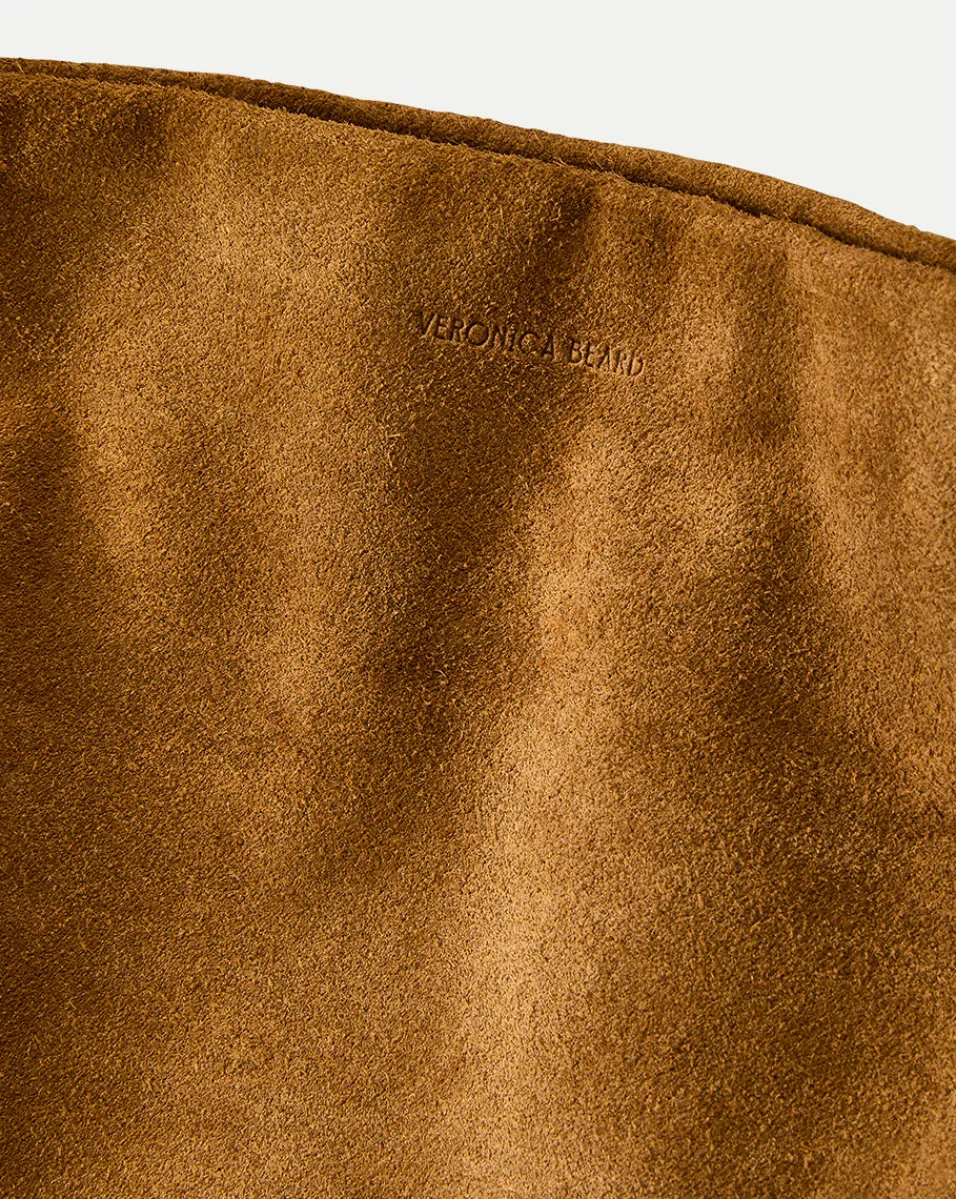 Slouch Shoulder Suede Bag in>Veronica Beard Hot