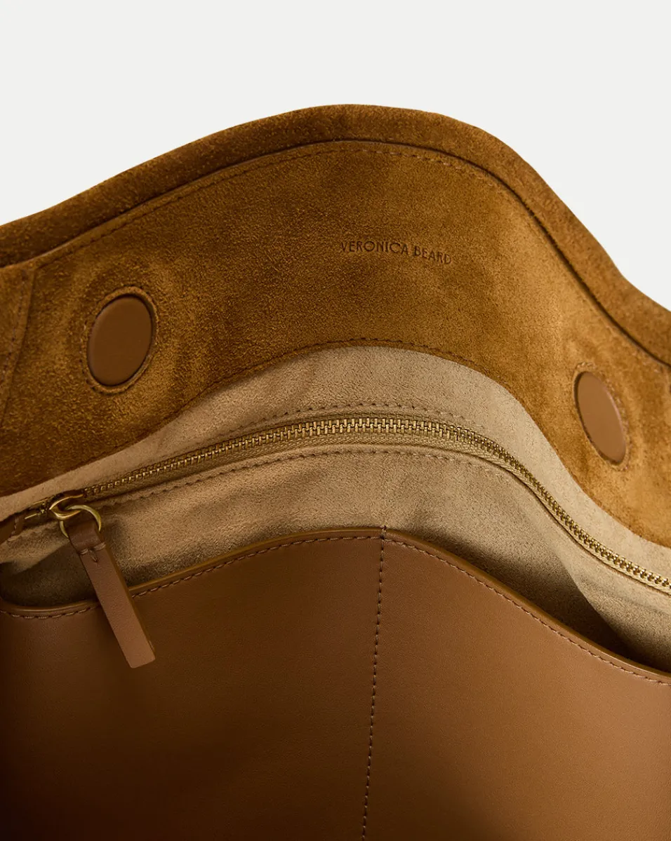 Slouch Shoulder Suede Bag in>Veronica Beard Hot
