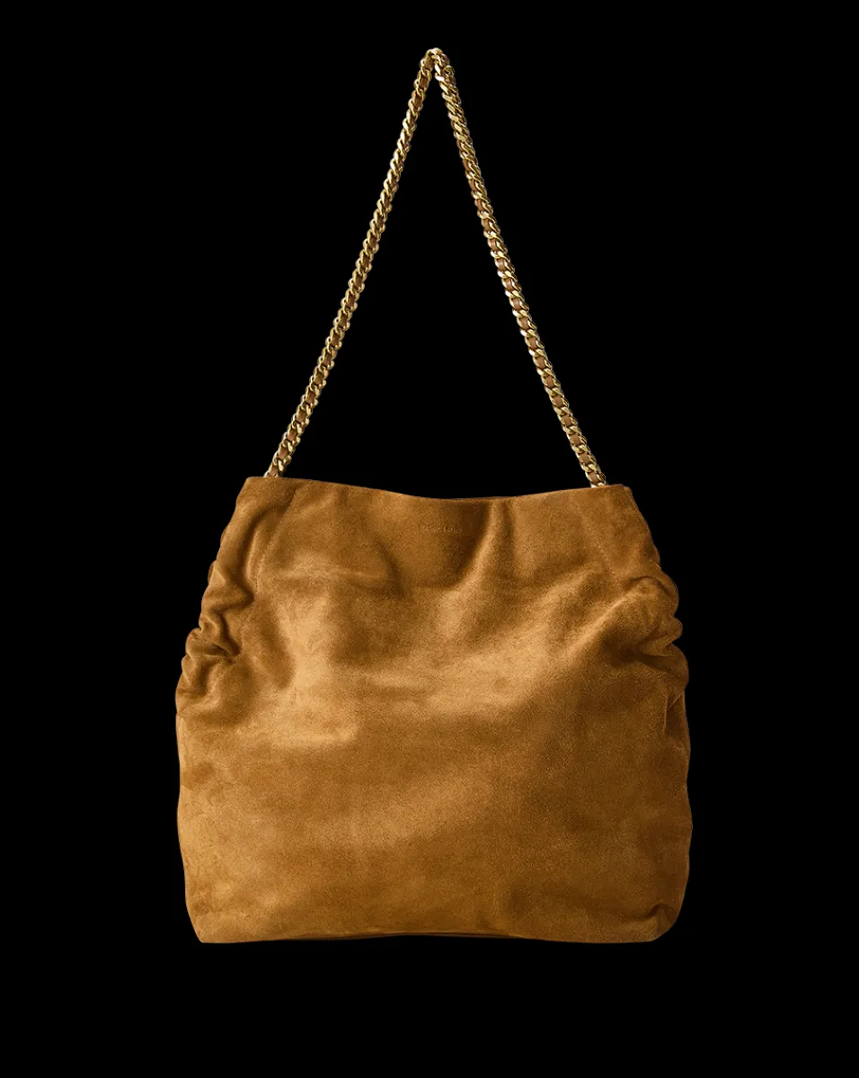 Slouch Shoulder Suede Bag in>Veronica Beard Hot