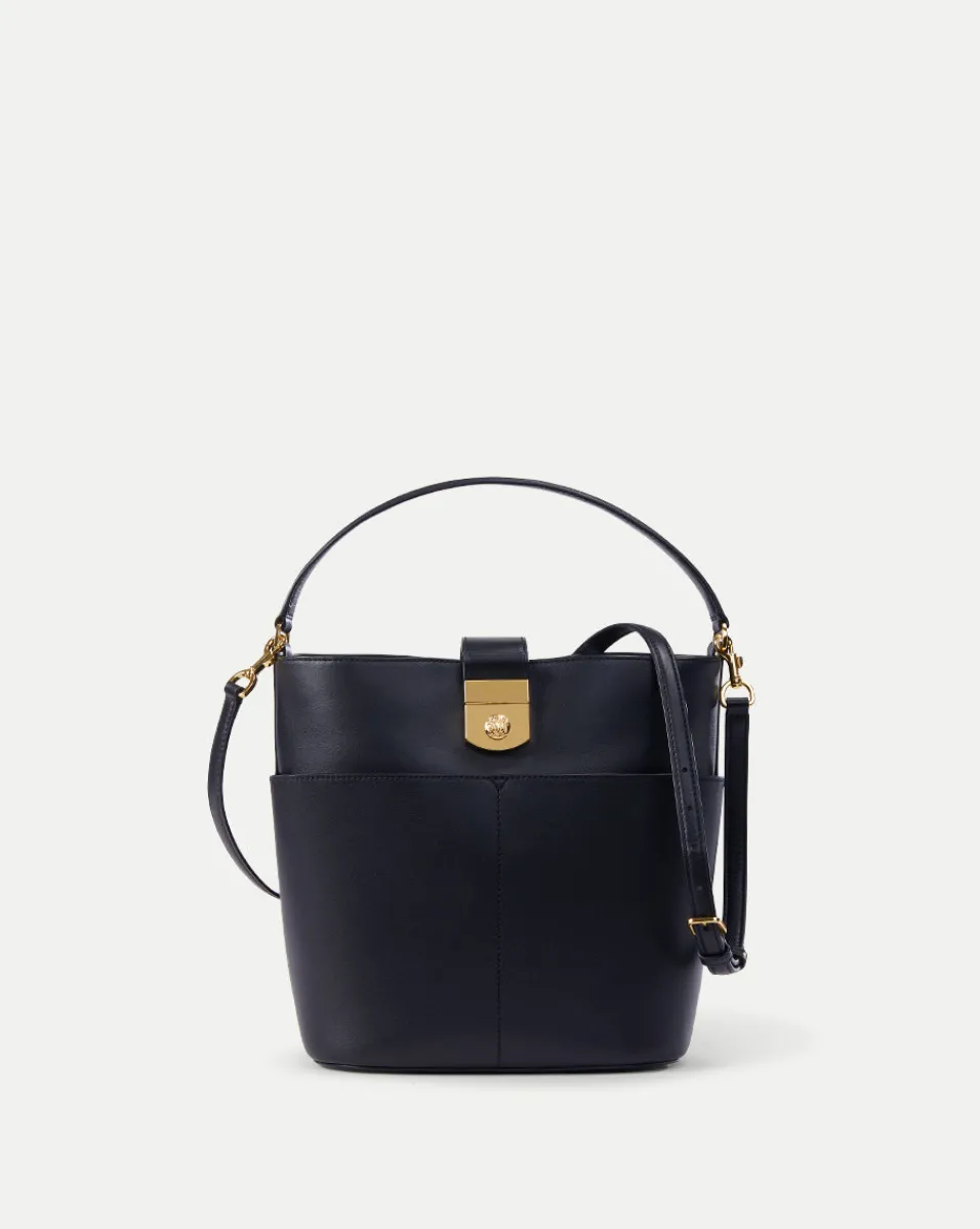 Small Crest Lock Bucket Bag in>Veronica Beard