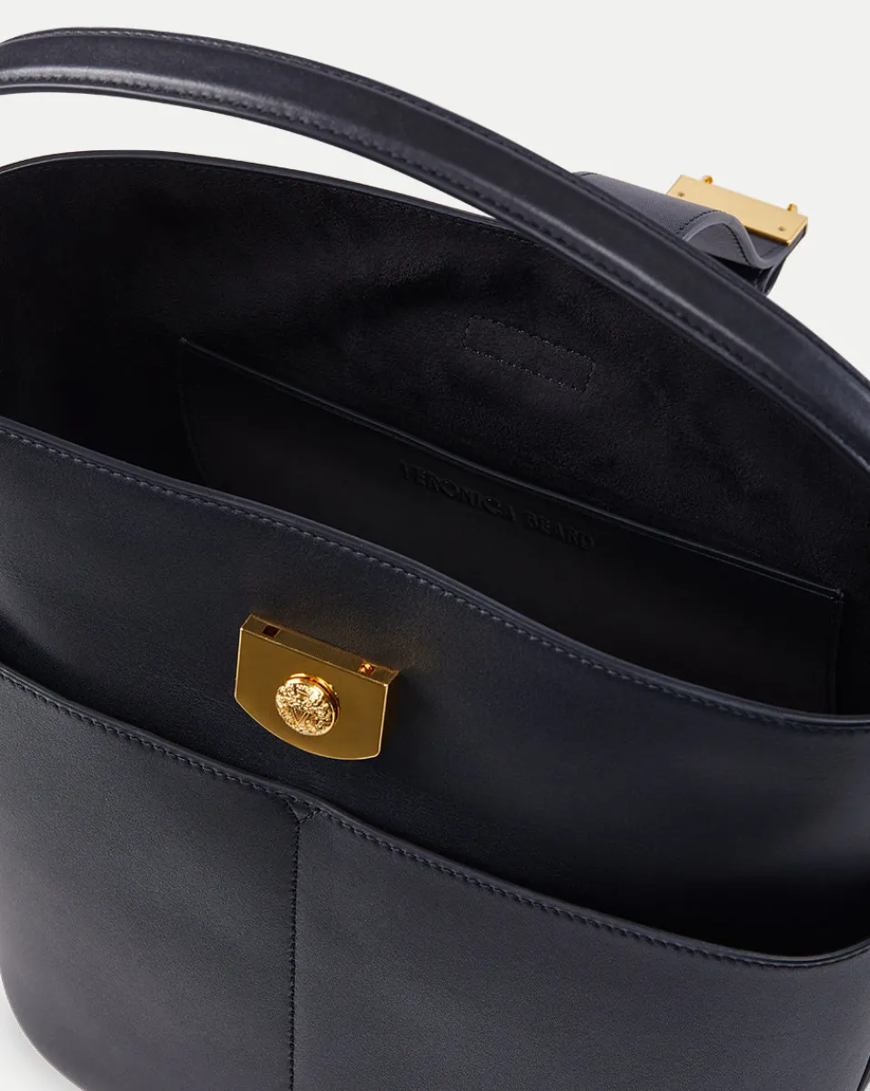 Small Crest Lock Bucket Bag in>Veronica Beard