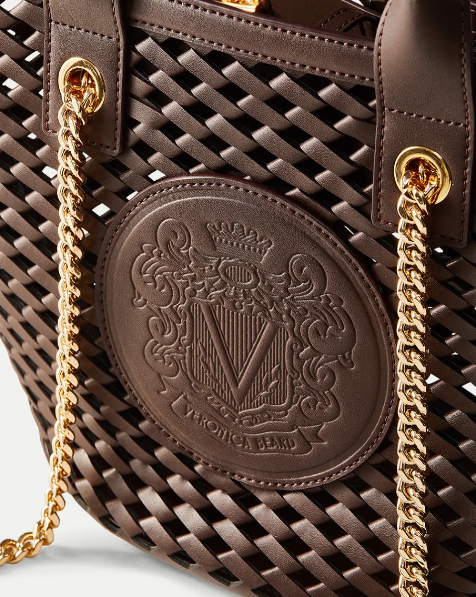 Small Crest Market Tote in Dark Brown>Veronica Beard Hot