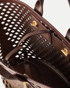 Small Crest Market Tote in Dark Brown><noscript><img width=