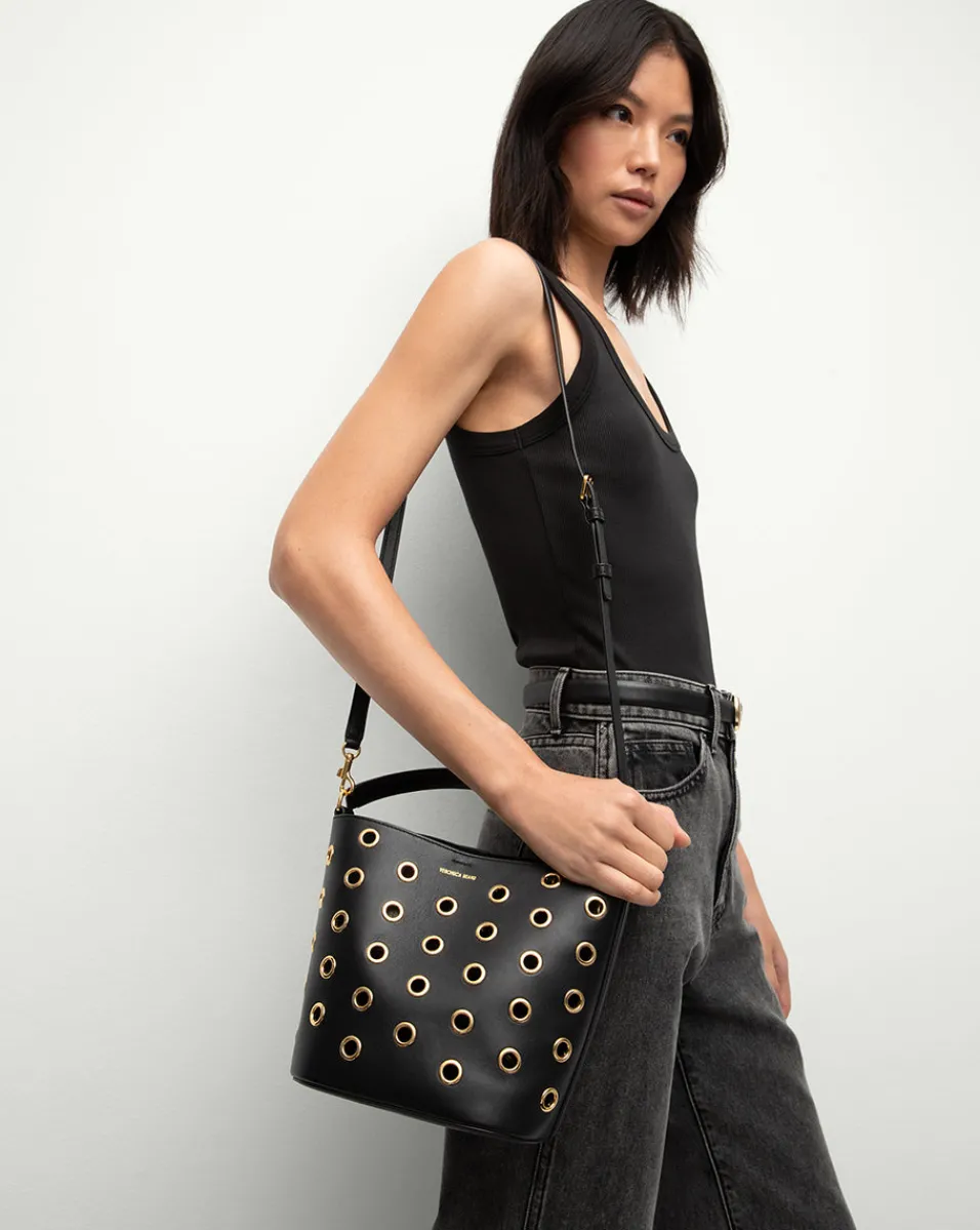 Small Grommet Feedbag in Black>Veronica Beard Sale