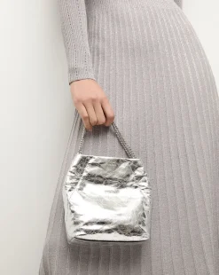 Small Metallic Slouch Shoulder Bag in>Veronica Beard Discount